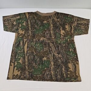 Vintage Ace Sportswear Trebark Camo T Shirt Men's Size XXL Single Stitch USA